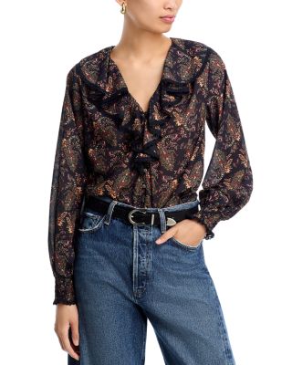 Paisley Ruffled Boho Blouse - Exclusive