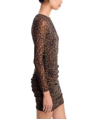Leopard Long Sleeve Mesh Dress - Exclusive