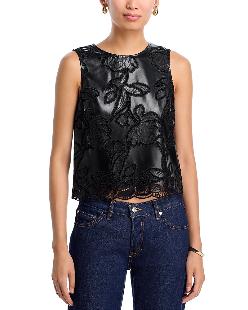Aqua Lace Faux Leather Tank Top - Exclusive