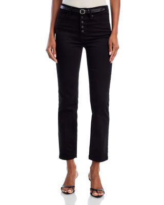 Good American - Good Legs Mid Rise Straight Stretch Jeans in Black