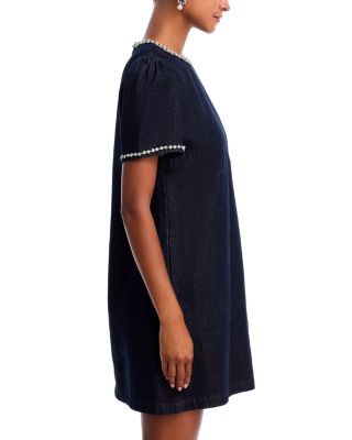 Crystal Denim Short Sleeve Shift Dress - Exclusive