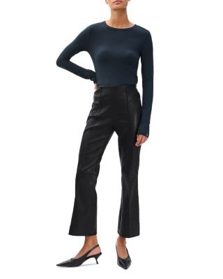 Irina Leather Kick Flare Pants