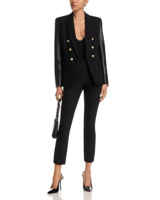 Emilio Faux Leather Tweed Blazer
