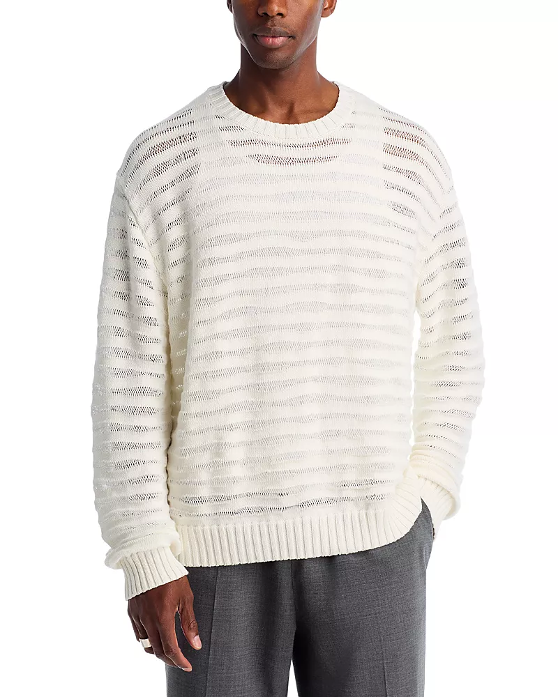MM6 Maison Margiela Sheer Striped Crewneck Sweater