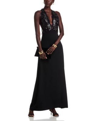 Chantal Plunging Neck Gown