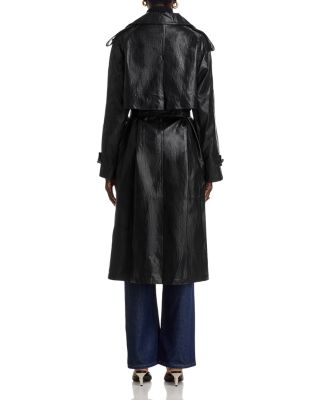 Tony Faux Leather Trench Coat