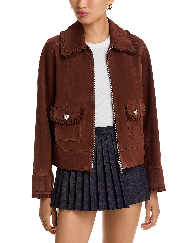 Cinq À Sept Cinq A Sept Suede Sybil Jacket In Brown