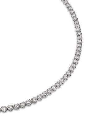 Certified Lab Grown Diamond Tennis Necklace in 14K White Gold, 7.0 tcw