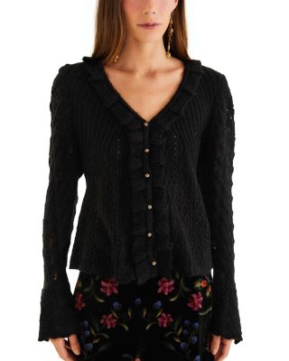 Lace Stitch Ruffle Cardigan 