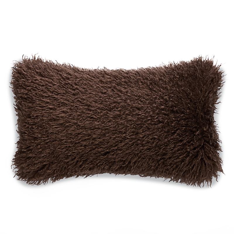 Hudson Park Collection Mongolian Faux Fur Decorative Pillow, 12 X 22 - Exclusive In Brown