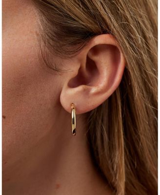  Gold Classic Chunky Hoop Medium Earrings