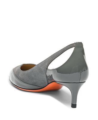 Women's Leather Mid-Heel Pumps