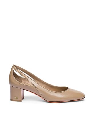 Women&#39;s Leather Mid-Heel Pump