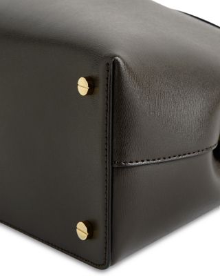 T-Lock Smooth Leather Convertible Top Handle Bag in Bark