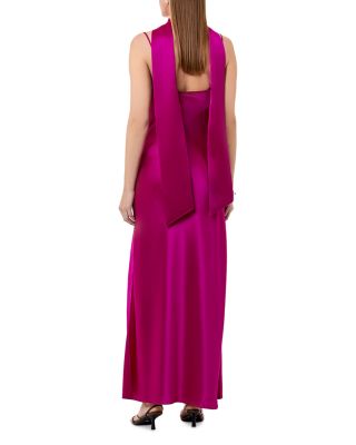Geneva Sleeveless Cowl Neck Side Slit Gown
