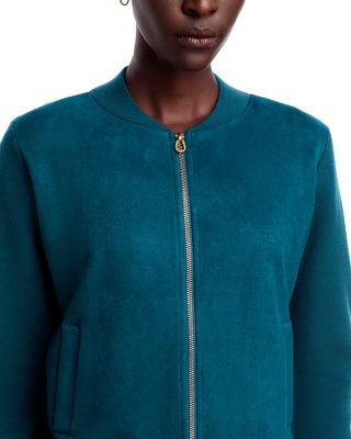 Faux Suede Bomber Jacket