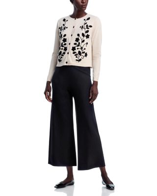 Embroidered Cardigan and Pants Set