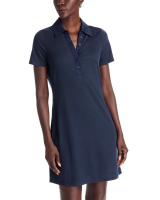 Rib Dress with Woven Placket 