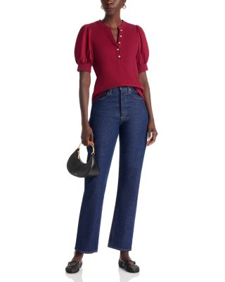 Puff Sleeve Henley Top