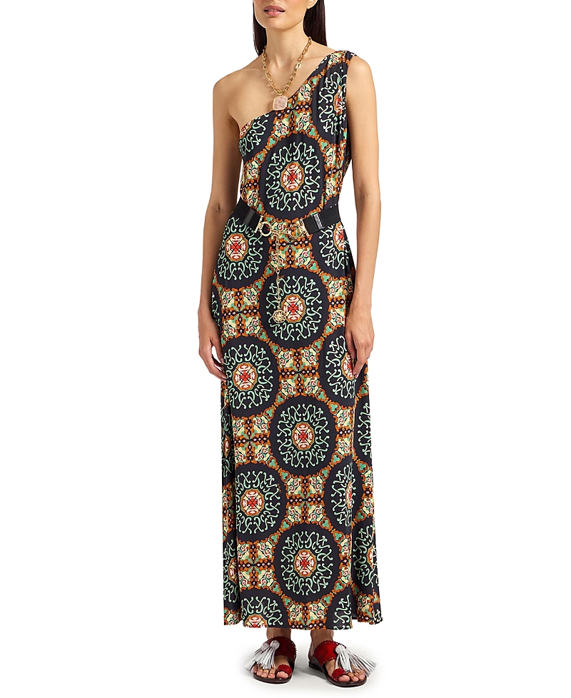 La Doublej La Double J Clingy Roy Printed Stretch-jersey Midi Dress In Brown