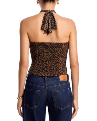 Mesh Leopard Halter Top - Exclusive