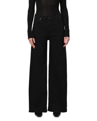Lyra High Rise Wide Leg Jeans in Plush Black