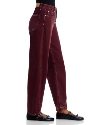 Samo High Rise Barrel Leg Jeans in Chocolate 