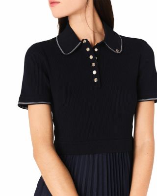 Short Pleated Polo Dress