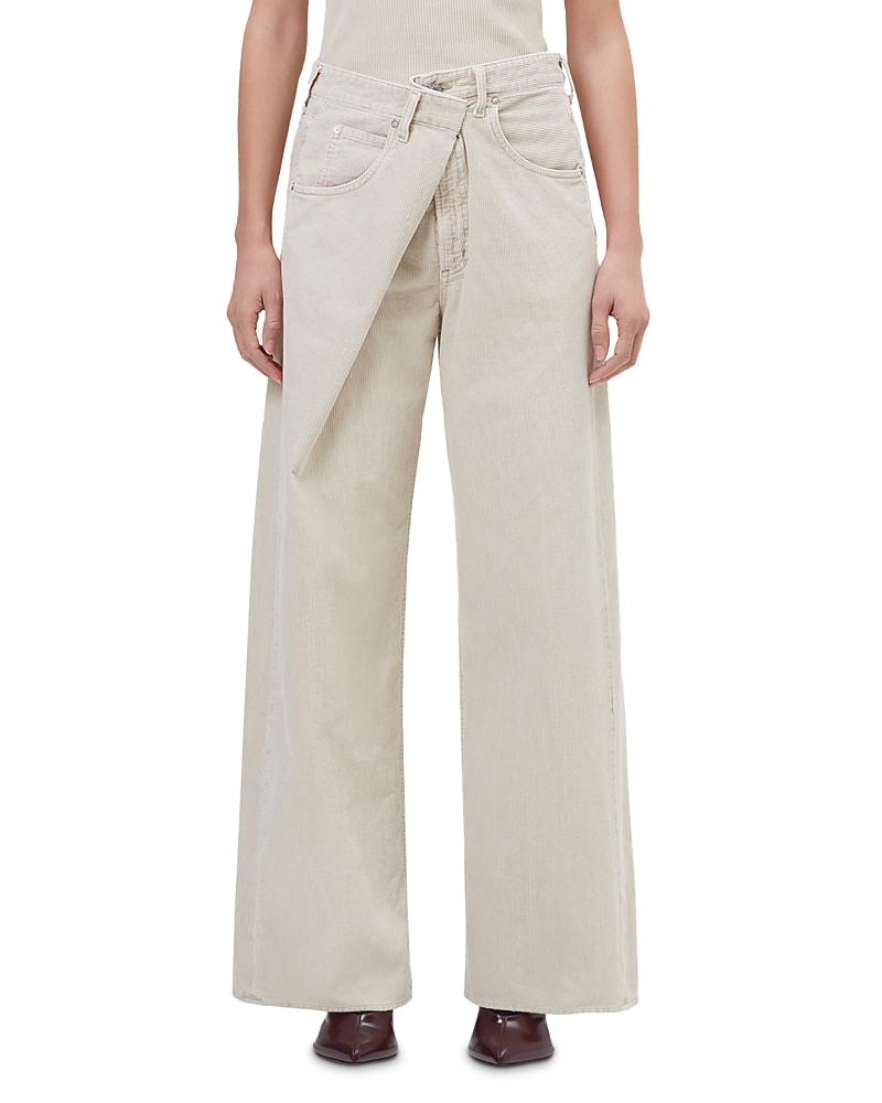 Agolde Vana Baggy Fold Jeans In Rice Grass In Neutral