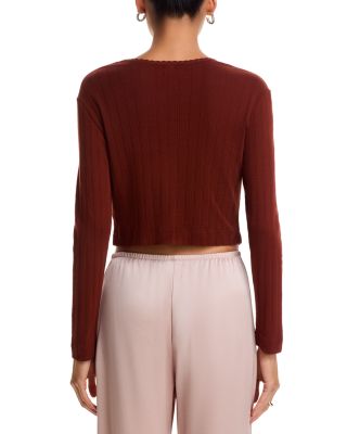 Pointelle Crop Cardigan