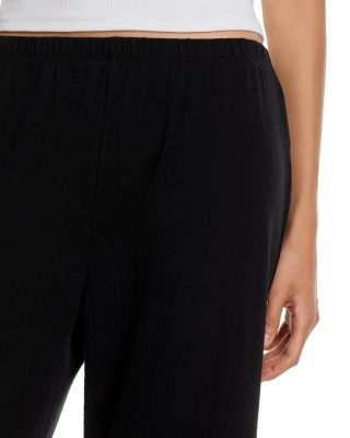 Pointelle Cropped Wide Leg Pants
