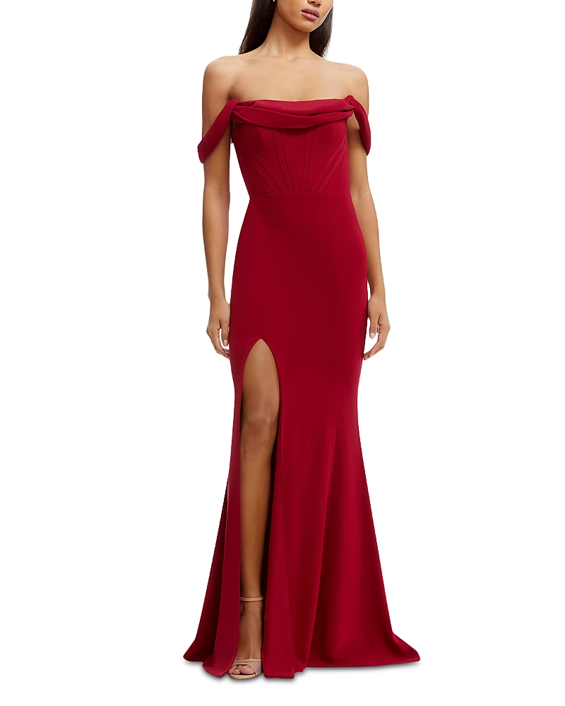 Dress the Population Melania Off-the-Shoulder Gown