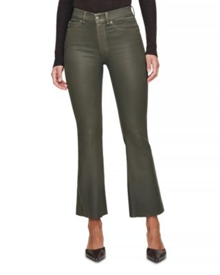 Bridget Boot High Rise Instasculpt™ Coated Crop Jeans	in Moss Coated