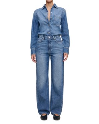 Karmine Aura Refined Wide Leg SculptSystem High Rise Jeans in Lapis
