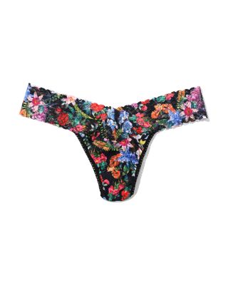 Printed Signature Lace Low Rise Thong