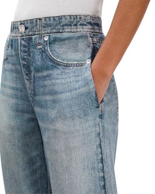 Miramar Cotton Terry Wide Leg Sweatpant Jeans in Scarlet