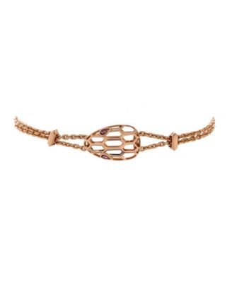 Pre-Owned Bvlgari - Serpenti Seduttori Chain Bracelet 18K Rose Gold with Amethyst