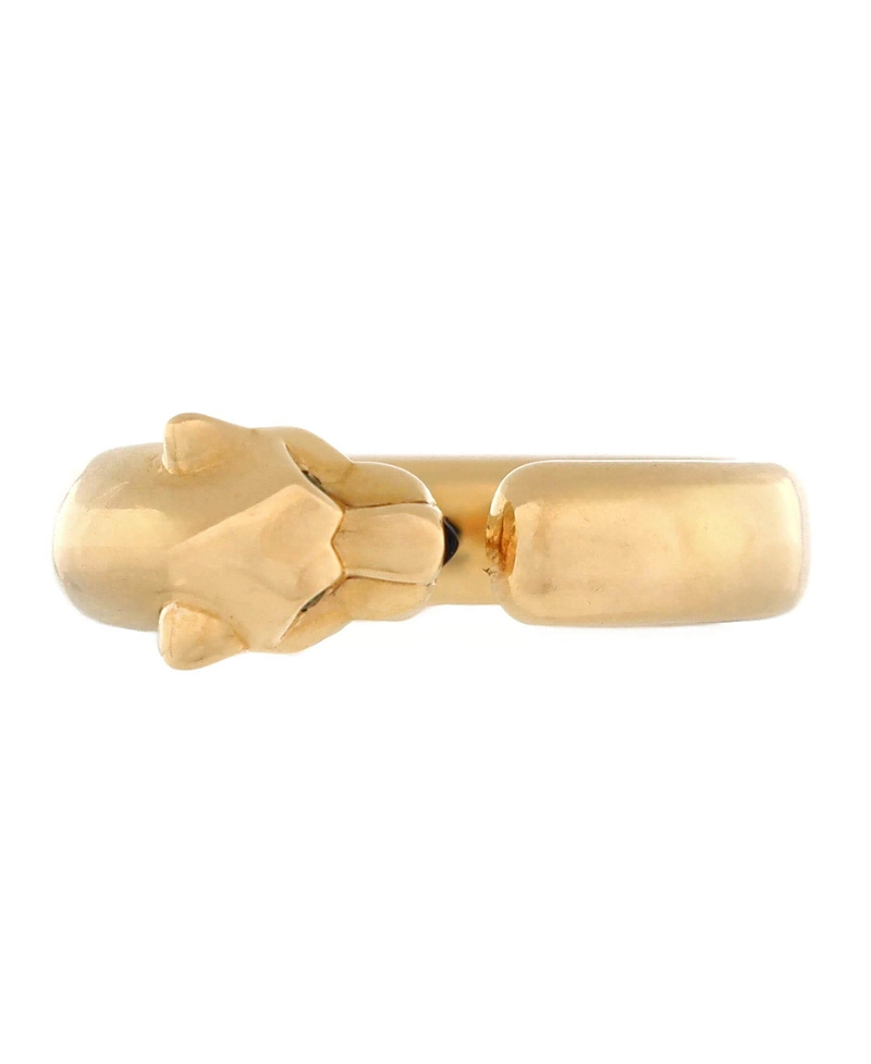 Pre-owned Pre-owned Cartier Cartier 7mm Panthere De Cartier Band Ring 18k Gold With Onyx And Tsavorite