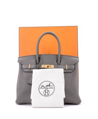 Birkin 30 Handbag Grey Togo with Gold Hardware