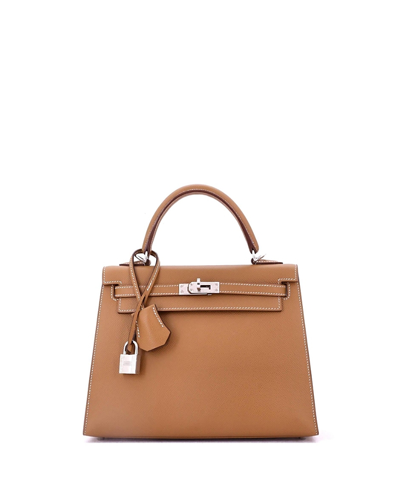 Pre-owned Pre-owned Hermes Hermes Kelly 25 Handbag Brown Epsom With Palladium Hardware In Gold