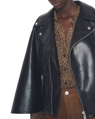 Faith Recycled Leather Moto Cape