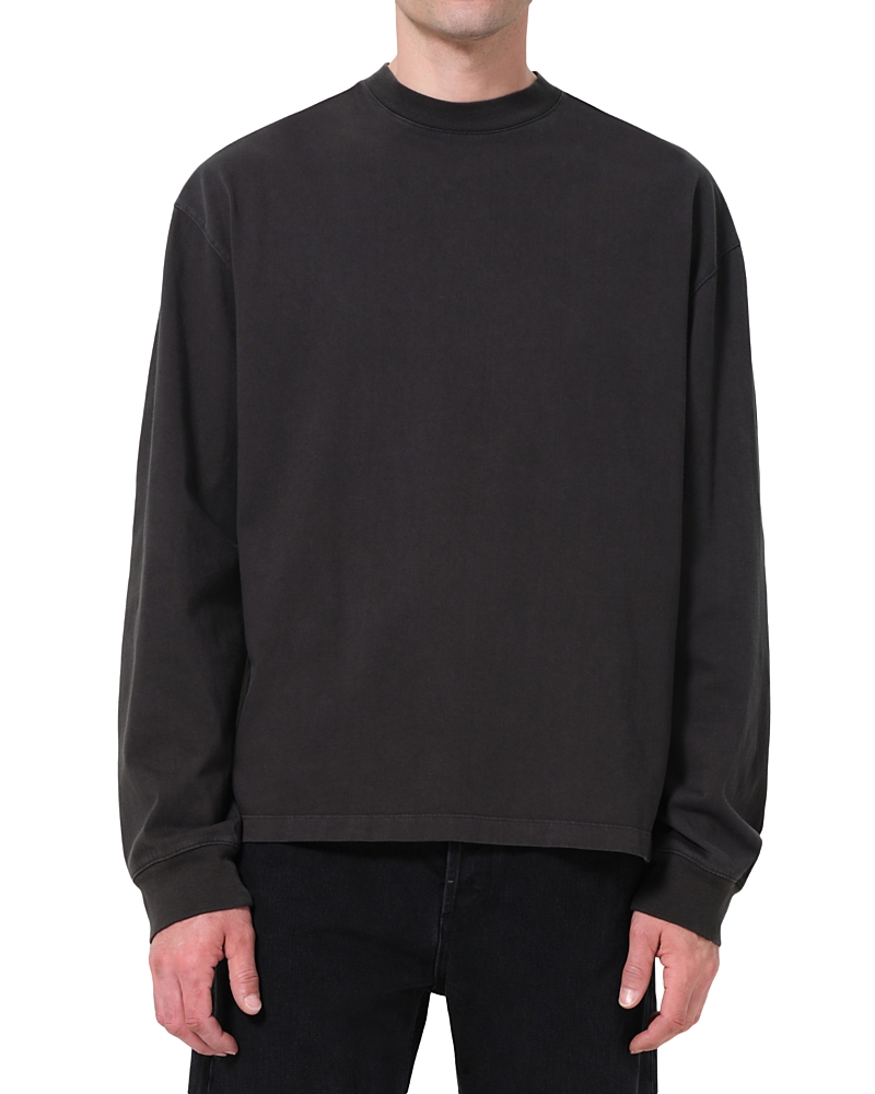 Agolde Long Sleeve Drop Shoulder Tee In Gray
