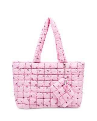 Cherry Print Scrunch Tote With Coin Purse