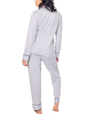 Navy French Ticking Pima Pajama Set