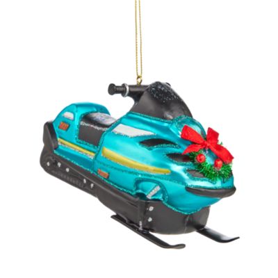 Blue Snowmobile Ornament - Exclusive