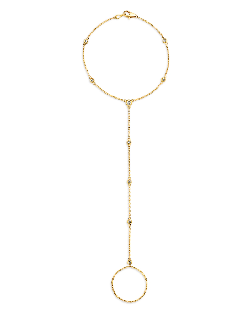 Bloomingdale's Fine Collection Diamond Finger Chain Bracelet In 14k Yellow Gold, 0.4 Tcw In Gold