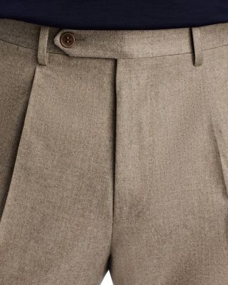 Monza Slim Fit Pleated Wool Flannel Trousers