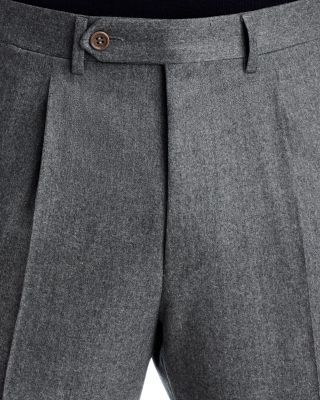 Monza Slim Fit Pleated Wool Flannel Trousers