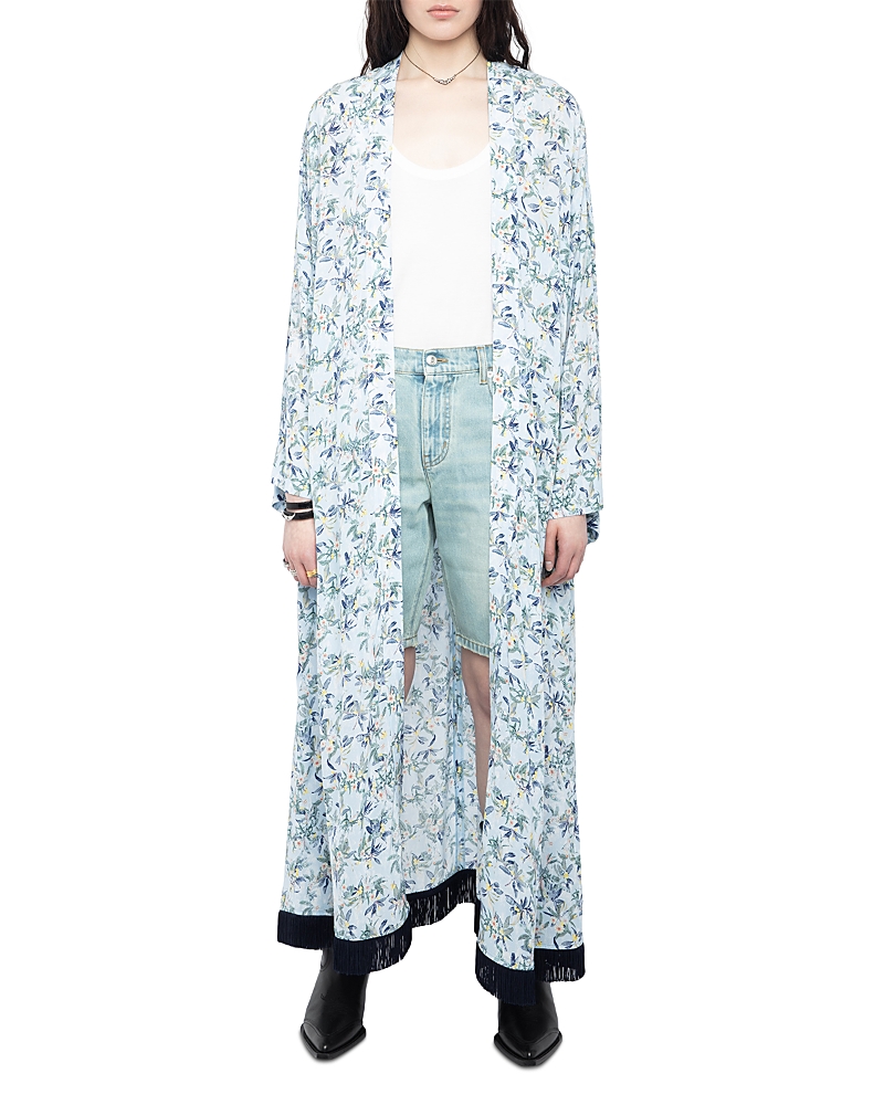 Zadig & Voltaire Long Kimono In Gray