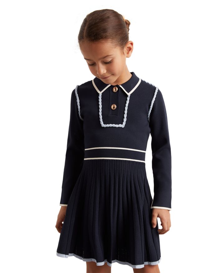 Girls' Freya Piped Knitted Dress - Big Kid